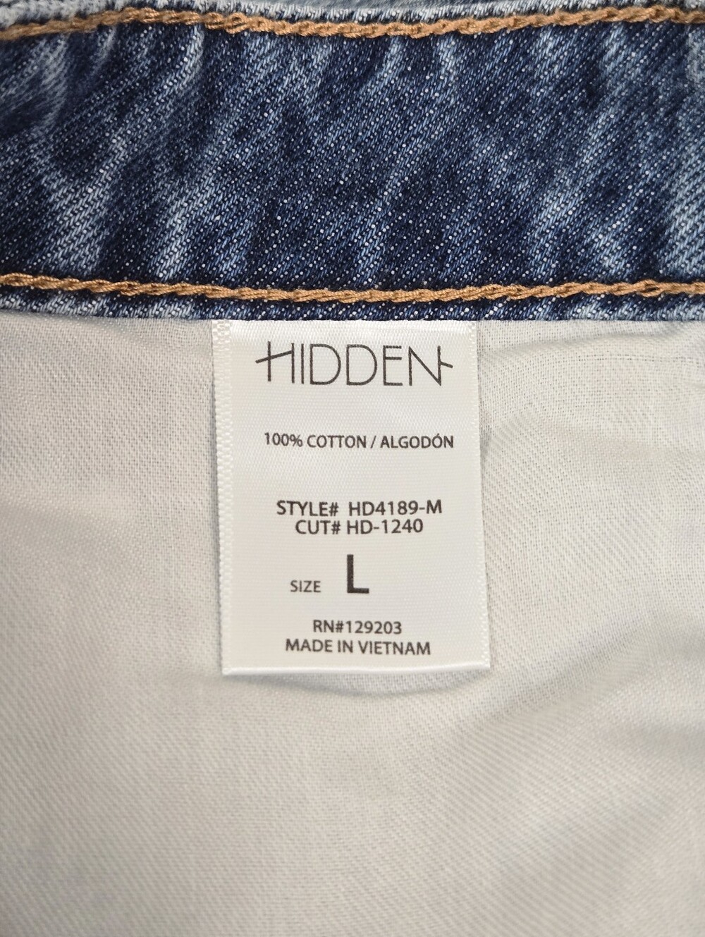 Hidden Light Blue High-Rise Distressed Denim Shorts, Size L ~ NWT - Picture 4 of 5